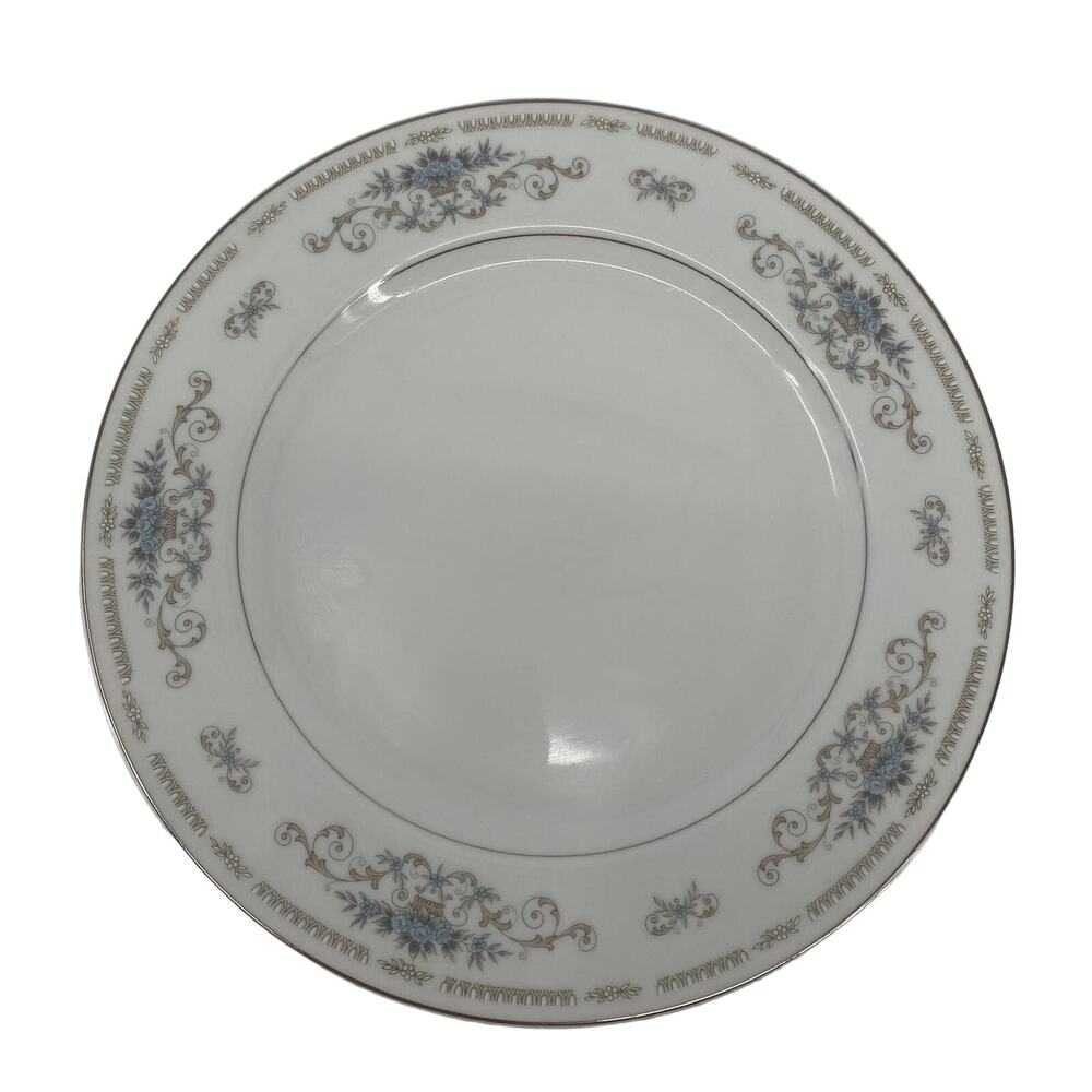 Fine Porcelain China Diane Japan Dinner Serving Plate 10" Vintage Blue Flower